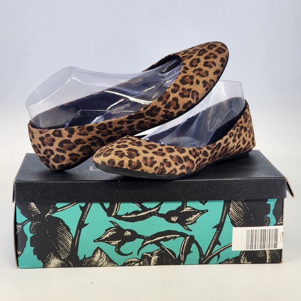 Lower East Side Leopard Print Loafers Women 9 Slip On Animal Print Flats Shoes